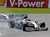 V ELE. Piloti mercedesu Lewis Hamilton a Nico Rosberg ve Velké cen Belgie...