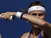 Lucie afáová bhem zápasu s Timeou Babosovou na US Open.