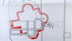 Místo nálezu na Vy�ehrad�.