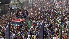 Kv�li poh�bu v�dc� hnutí Hamás, kte�í zahynuli p�i izraelských náletech, vy�ly...