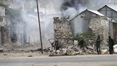 Útok islamist� v Somálsku - somál�tí vojáci na hlídce.