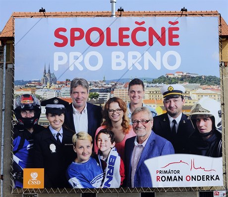 Primátor Brna Roman Onderka (SSD) se objevil  na volebním billboardu s heslem...