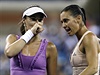 Finále enské tyhry na US Open. Martina Hingisová (vlevo) a Flavia...