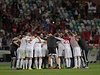 Albánská reprezentace oslavuje vítzství proti hrám Portugalska v kvalifikaci...