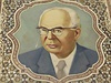 Intarzovaný portrét prezidenta Gustáva Husáka, který v roce 1986 darovala XVII....