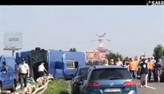 Havárie slovenského autobusu nedaleko Bratislavy.