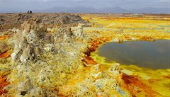 Danakil, okolí sopky Dallol, Etiopie.