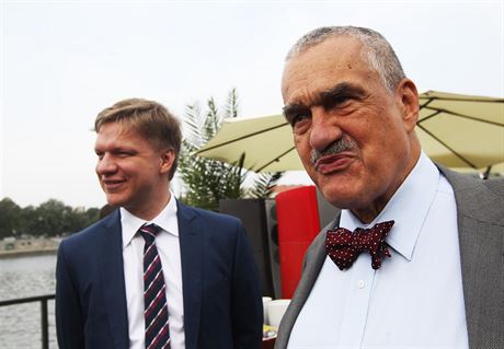Karel Schwarzenberg a Tomá Hudeek na zahájení volební kampan TOP 09.