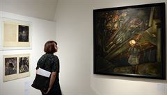 Z výstavy Josefa Váchala Magie hledání Dom� U Kamenného zvonu