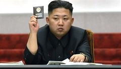 Kim Čong-un na zasedání severokorejského Nejvyššího lidového shromáždění.