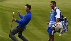 Hrá� Evropy Martin Kaymer slaví vít�zství v Ryder Cupu.