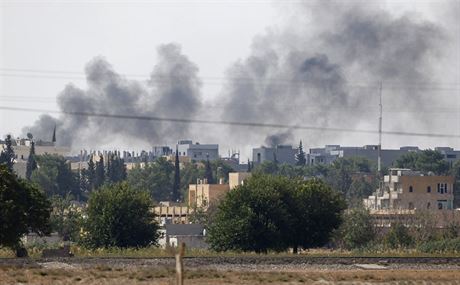 Kou nad mstem Kobani, o kter spolu bojuj tamn Kurdov a toc radiklov...