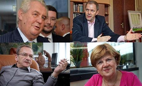 Prezident Milo Zeman, ministr Marcel Chládek, senátor Jaroslav Kubera, nov...