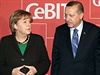Turecký prezident Recep Tayyip Erdogan s nmeckou kanclékou Angelou Merkelovou.