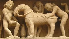 Soky na stnách indického Khaduráho vyuívají neexistence zákazu sexu se...