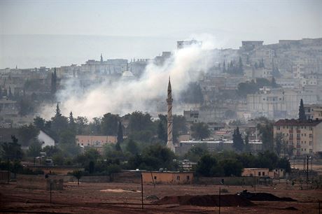 Msto Kobani krtce po jednom z tok