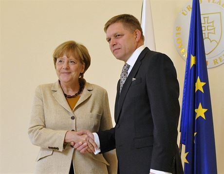Nmeck kanclka Angela Merkelov pijela 20. jna do Bratislavy. Na adu...