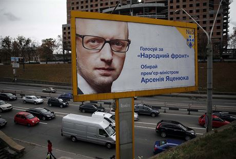 Volebn kampa v Kyjev: Hlasuj pro Lidovou frontu, vyber za premira Arsenije...
