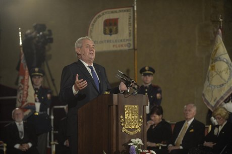 Prezident Milo Zeman pronesl projev na úvod slavnostního ceremoniálu 28. íjna...