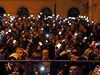 Protesty proti danní internetového pipojení v Maarsku.