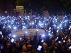Protesty proti danní internetového pipojení v Maarsku.