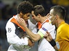 Luiz Adriano ze Šachtaru Doněck slaví jeden ze svých pěti gólů v brance Bate...