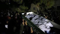 Poheb zasteleného Palestince Mutaze Hidázího.