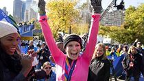 Caroline Wozniacká v cíli maratonu