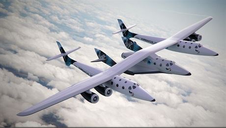 SpaceShipTwo pod kdly letounu White Knight Two, kter raketopln vynese do...