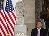 Busta Václava Havla, které dnes poehnal i kaplan amerického Kongresu