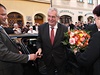 Oficiální pijetí prezidenta Miloe Zemana v Krnov bylo velmi pátelské.