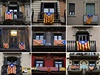 Za nezávislost! Estelada neboli vlajka katalánské nezávislosti ozdobila u...