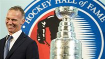 Dominik Hašek v Síni slávy NHL.
