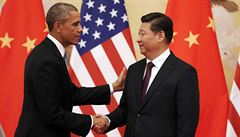 Prezidenti Barack Obama (USA) a Si �in-pching (�ína).
