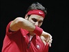Finle Davis Cupu Francie - vcarsko: Roger Federer.