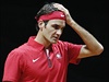 Finle Davis Cupu Francie - vcarsko: Roger Federer.