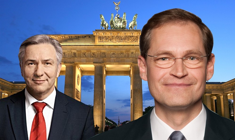 Současného primátora Berlína Klause Wowereita (vlevo) vystřídá další sociální...