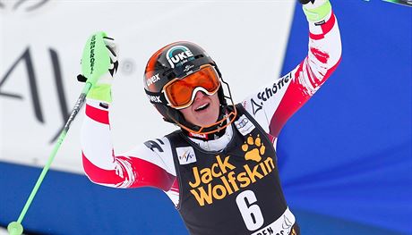 Radost. Nicole Hospov vyhrla slalom v Aspenu.