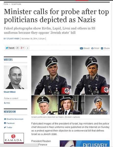 Izraeltí politici v uniformách SS