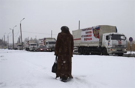 Ruský humanitární konvoj v Doncku.