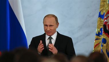 Projev Vladimira Putina.