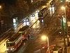 Dopravní kolaps tramvají v Praze na Vinohradské ulici.