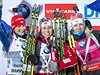 Zleva: Veronika Vítková, Tiril Eckhoffová, Kaisa Mäkäräinenová.
