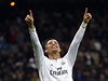 Hvzda Realu Madrid Cristiano Ronaldo slaví dalí gól.