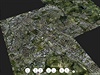 3D mapa Brna: od mapy lze pro orientaci odzoomovat na maximální vzdálenost