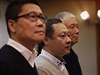 Zakladatelé hnutí Occupy Central: zleva Chan Kin-man, Benny Tai a Chu Yiu-ming.