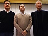 Zakladatelé hnutí Occupy Central: zleva Chan Kin-man, Benny Tai a Chu Yiu-ming.