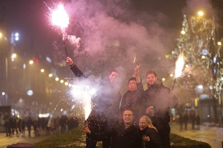 Silvestrovské oslavy v Praze.