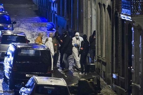 Belgick policie blokuje silnice v centru msta Verviers, kde pi tvrtenm...