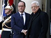 Francois Hollande a Mahmúd Abbás,